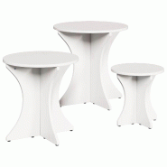 VidaXL Table basse 3 pcs Blanc Modèle Polaris Premium - 873569