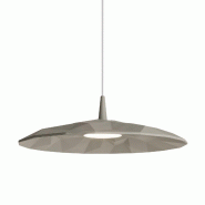 Zafferano Suspension Angled En Céramique Grise Avec Diffuseur Prismatique Et Led Intégrée De 8W Dimmable Triac, Diamètre 40 Cm, 2700K, Ip40 - gris