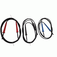 CHAUVIN ARNOUX - Jeu de 3 cordons haute tension simplifiés pour contrôleur d'isolement 10/15KV CA 6550 et CA 6555