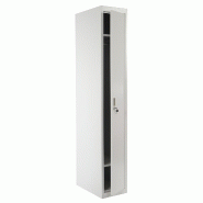Décoshop26 - Casier armoire à vêtements avec tringle à vêtements et miroir 180 x 30 x 50 cm en métal gris 04_0006202 - métal 3000261641872