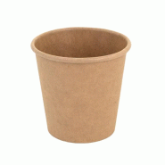 Emballage alimentaire rond 470ml en carton kraft avec couvercle 25un - marron 6621338