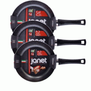 Ensemble de 3 poêles à sauter Mamù, antiadhésives, en aluminium, résistantes aux rayures, sans PFOA, Ø 24/26/28 cm - aluminium SETJANE2PADAT242628_0