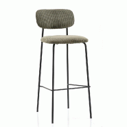 Lot de 2 tabourets de bar coralie vert olive, France mobilier chr - 3760326528387
