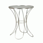 Mauro Ferretti Table Basse Trixy Glam Ø 56 X 68 Cm En Métal Argenté Et Verre Trempé - Design Léger Et Contemporain - argenté 1428390000