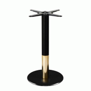 Pied de table PEREIRE - Noir et Doré - Base ronde noire - Bistromania - noir SLIM-40-BI