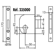 Coffre petit modèle pêne dormant axe 50mm profil européen noir bout rond - JPM - 235000-02-0x - 393017_0
