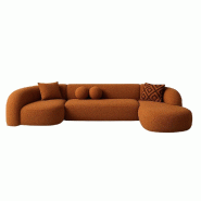 STELLAMEUBLES Canapé SERENITY angle droit Terracotta - 3667335250684