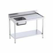 Table inox de préparation avec bords anti-ruissellement et bac à gauche P 700 | Distform - QCIES7-bac A gauche longueur 1400 mm - QCIES714 Table inox de préparation avec bords anti-ruissellement et bac à gauche P 700 | Distform - QCIES7-bac A gauche longueur 1400 mm - QCIES714