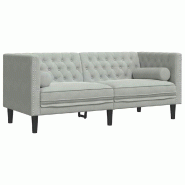 VidaXL Canapé Gris clair 174 x 74,5 x 70,5 cm Velours Modèle Concorde Élite - 42013019