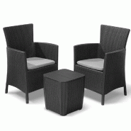 ALLIBERT KETER Ensemble Balcon Résine Iowa - Anthracite 12-139890 - gris plastique polypropylène 438059