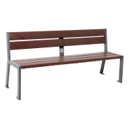 Banc plastique recyclé et acier silaos® 5 lames ref : 209504.Gpro