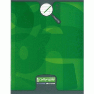 Calligraphe Lot de 20 Cahier Ligne 8000 17x22, 32p./16 feuilles 90 g/m² piquées, couv. Vernis UV vert, Séyès 4mm - 3210331087046