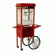 Chariot appareil à popcorn sur roulettes - Machine professionnelle avec casserole en téflon - 1,35 kW Chariot appareil à popcorn sur roulettes - Machine professionnelle avec casserole en téflon - 1,35 kW
