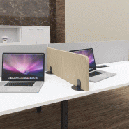 Cloisonnette acoustique MUT à poser sur le bureau. - Anthracite, Beige FI300, 28 x 78 cm_0