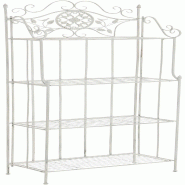 CLP Etagere a plantes Flora Métal HBT: 175x66x32 cm Blanc antique - blanc métal 1322531