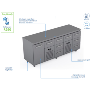 Comptoir réfrigéré en acier inoxydable -2000 × 660 × 900 mm - CST-20-10303 Comptoir réfrigéré en acier inoxydable -2000 × 660 × 900 mm - CST-20-10303