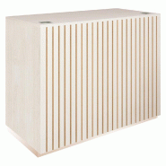 Comptoir Vertigo T03 MDF naturel finition bois blanchi L120cm 2 tablettes+tiroir