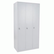 Décoshop26 - Casier avec 3 compartiments avec serrure tôle d'acier laminé gris 180x90x50 cm 04_0007273 - gris 3000262036455 Décoshop26 - Casier avec 3 compartiments avec serrure tôle d'acier laminé gris 180x90x50 cm 04_0007273 - gris 3000262036455