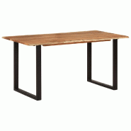 Décoshop26 - Table de salle à manger design industriel 154 x 80 x 76 cm bois d'acacia et acier DEC036609 - acier 3000261307617 Décoshop26 - Table de salle à manger design industriel 154 x 80 x 76 cm bois d'acacia et acier DEC036609 - acier 3000261307617