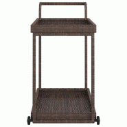 Gogarden Chariot de bar Marron 100x45x83 cm Résine tressée - 8720286638255
