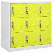 Helloshop26 - Armoire à casiers moderne avec 9 compartiments 90 x 45 x 92 cm en acier gris clair 02_0046930 - gris acier 3000234503978