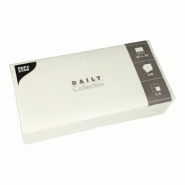 PAPSTAR 150 Serviettes "DAILY Collection" 1/4-pli 32 cm x 32 cm blanc - blanc papier 89636