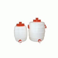 Tonnelet PE alimentaire de 15 à 500 L - utilisation industrielle avec robinet et couvercle vissant