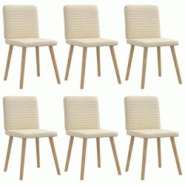 VidaXL Chaises à Manger Lot De 6 Crème Tissu - beige 8721158569660 VidaXL Chaises à Manger Lot De 6 Crème Tissu - beige 8721158569660