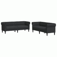 VidaXL Ensemble de canapés 2 pcs noir tissu Modèle Tervelisse - 3209202