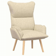 VidaXL fauteuil Crème 69 x 74 x 93 cm Tissu et Contreplaqué Modèle Atlas Confort Plus - 42001872