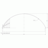 Bâtiment semi-circulaire neuf porté 25m hauteur de voûte 8,28m développement de l'arc 32,16m