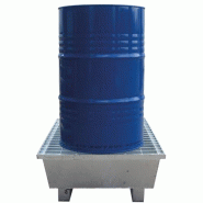 Bac de rétention acier ECO - 1 fût de 220 l - finition galvanisée à chaud - 250 kg max