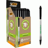 BiC Stylo bille rétractable ECOlutions Clic Stic, pointe moyenne, encre noire - 8806871