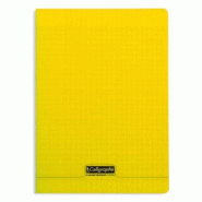 Calligraphe Lot de 5 Cahier Ligne 8000 A4, 140p./70 feuilles 90 g/m² piquées, couv. PP jaune, Séyès - 3210330182544