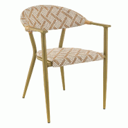 Chaise eden blanc/camel, 77x59x57 cm, France mobilier chr - aluminium 3760326527977