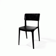 Chaise empilable en polypropylène Noir 50x47x82cm (Lot de 4) - Feros - noir plastique 50916