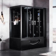 COMBI BALNEO DOUCHE HAMMAM CBH BLACK ARCHIPEL® 179X97 - DROITE