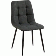 Décoshop26 - Chaise de salle à manger x1 coutures décoratives carrées en tissu gris foncé et métal noir 10_0002137 - gris 3000250858069 Décoshop26 - Chaise de salle à manger x1 coutures décoratives carrées en tissu gris foncé et métal noir 10_0002137 - gris 3000250858069
