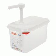 Distributeur de sauce à pompe GN 1/4 - 265 x 162 x 190 mm - ARAVEN - 0615402083812