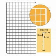 Grille double cadre 200x80cm - blanc - acier - maille 50x50mm