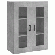 Helloshop26 - Armoire murale design élégante rangement pratique 69,5 x 34 x 90 cm en bois gris béton 02_0048627 - gris verre 3000235380943