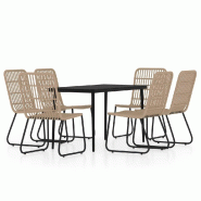 Helloshop26 - Ensemble de salle à manger de jardin meuble extérieur 7 pièces chêne 02_0013947 - verre 3000128971531