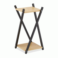 Helloshop26 - Étagère à plantes géométrique 57 x 29 x 29 cm design élégant intérieur en MDF effet bois noir 13_0010954 - noir métal 3000245498492