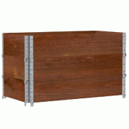 Helloshop26 - Jardinière bac lit surélevé plantes fleurs terrasse jardin 100 x 50 cm bois massif de pin marron 02_0037284 - marron métal 3000217809967