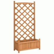 Helloshop26 - Jardinière bac lit surélevé plantes fleurs terrasse jardin avec treillis bois massif de sapin marron 02_0038331 - 3000214196046 Helloshop26 - Jardinière bac lit surélevé plantes fleurs terrasse jardin avec treillis bois massif de sapin marron 02_0038331 - 3000214196046