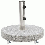 Helloshop26 - Socle de parasol rond 45 cm stable et facile à déplacer avec roulettes en granit gris 02_0045947 - gris inox 3000233970788