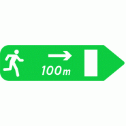 Panneau de jalonnement piétonnier Dp2a - Issue de secours vers la droite - WP Signalisation Panneau de jalonnement piétonnier Dp2a - Issue de secours vers la droite - WP Signalisation