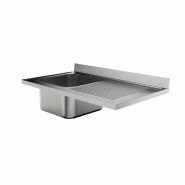Plonge professionnelle en acier inoxydable AISI 304, 1200x700 mm avec bac et égouttoir à droite, modèle sans pieds FRLV-712/11D | Sammic - 5897121