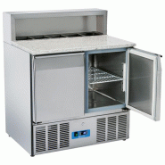 Table à pizza 2 portes dessus inox avec 5 bacs gn 1/6 h150 températ... - P9177C