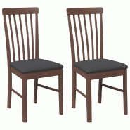 VidaXL Chaises à manger coussins 2 pcs marron bois massif caoutchouc Modèle Ovélia - 4102500